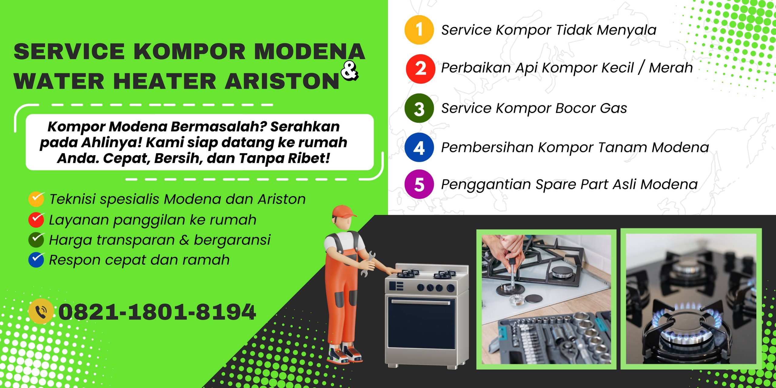 jasa service kompor modena